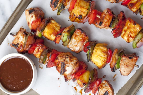 Pork-Pineapple Kebobs with Honey Chipotle Barbecue Sauce
