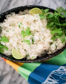 better than Chipotle's cilantro lime rice in a serving dish
