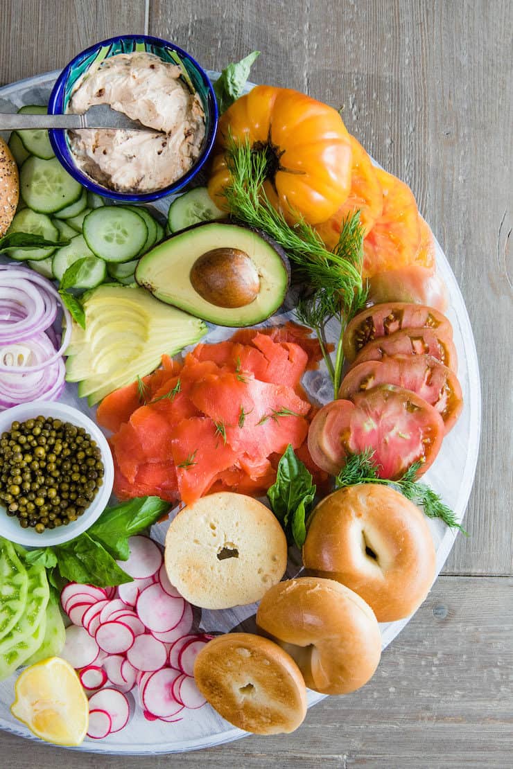 Smoked Salmon Bagel Bar…for the ultimate Mother’s Day brunch.