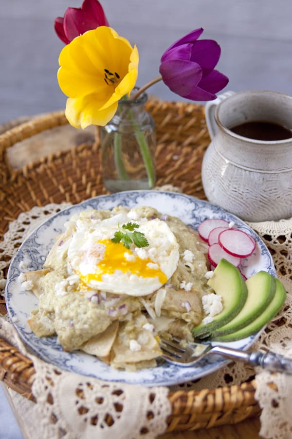 Roasted Green Chile Chilaquiles