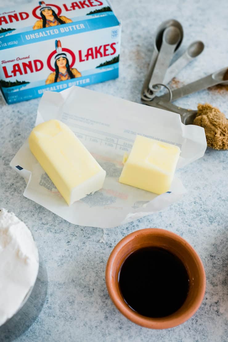 Closeup on the Land O Lakes unsalted butter