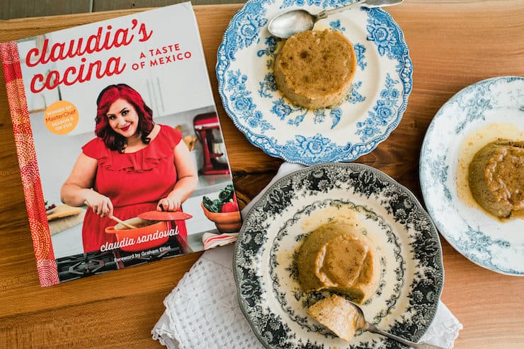 Claudina's Cocina cookbook with the delicious coffee flan