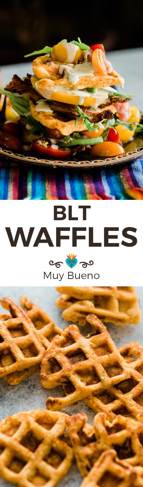 BLT Waffles collage with text overlay