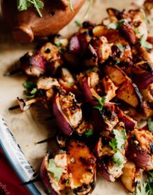 grilled pork and peach kabobs