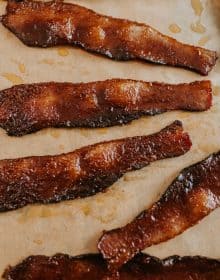 bacon pig candy on parchment paper