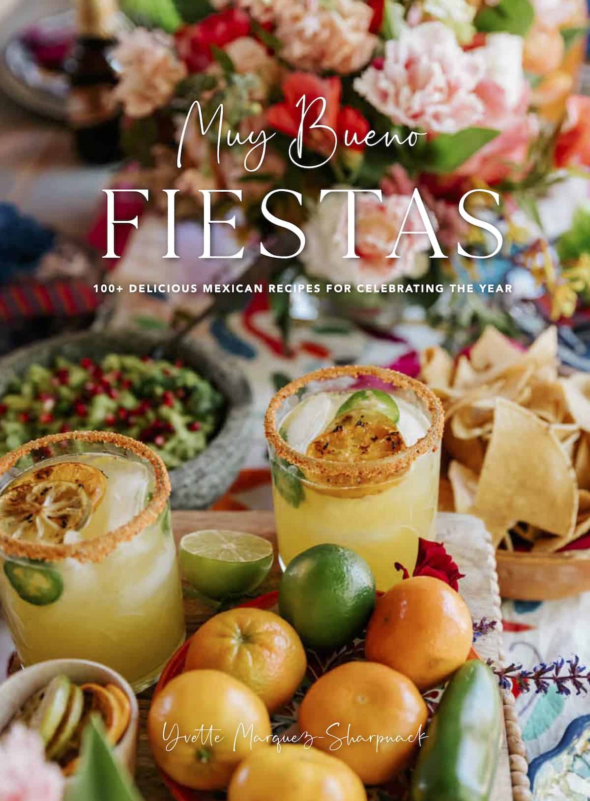 Cover of "Muy Bueno Fiestas" cookbook.